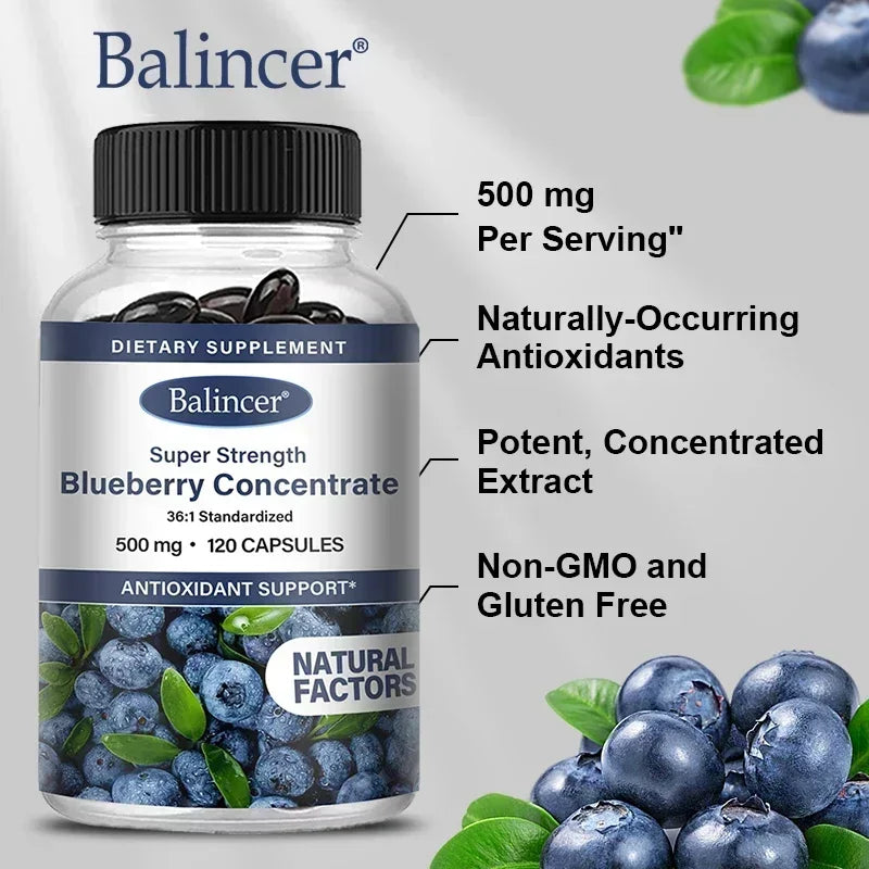 Blueberry Capsules 500mg – Antioxidant & Health Support ✅