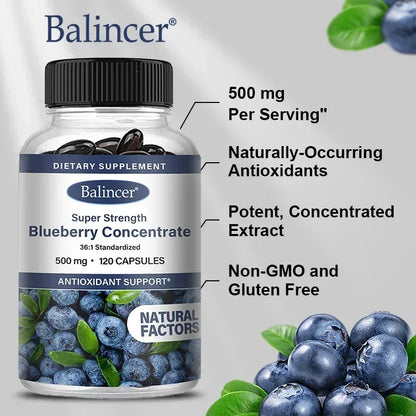Blueberry Capsules 500mg – Antioxidant & Health Support ✅