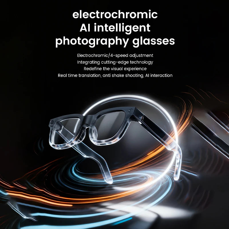 Inteligentné okuliare 2026 HD foto video OpenAI nahrávanie preklad dotykové fotochromatické šošovky Bluetooth hovory hudba multifunkčné okuliare