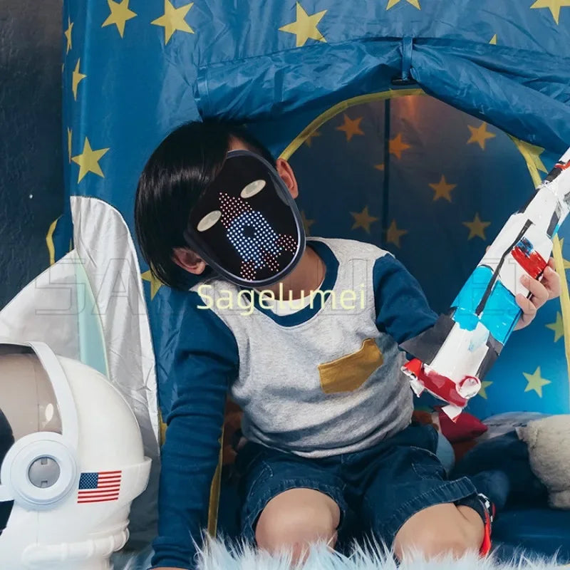 LED Maska s Rozpoznávaním Gest – Detská Svietiaca Maska