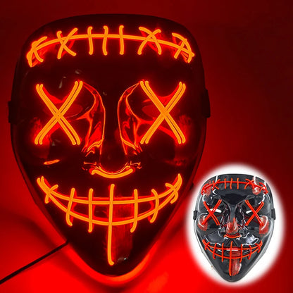 LED Purge Halloween Maska – Neon Svietiaca