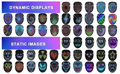 LED Maska s Rozpoznávaním Gest – Halloween Cosplay