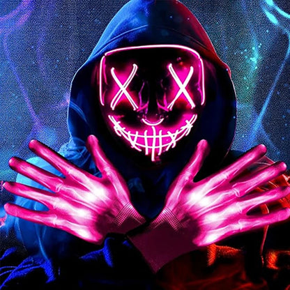 LED Purge Halloween Maska – Neon Svietiaca