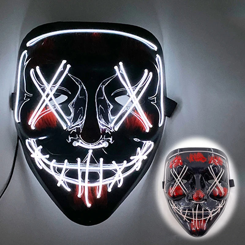 LED Purge Halloween Maska – Neon Svietiaca