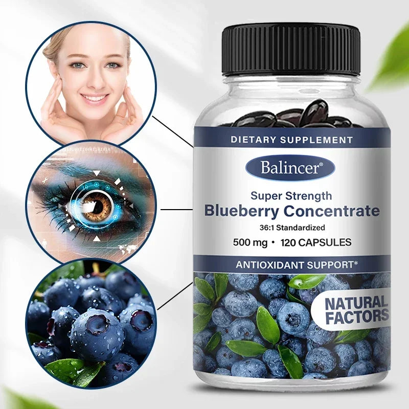 Blueberry Capsules 500mg – Antioxidant & Health Support ✅