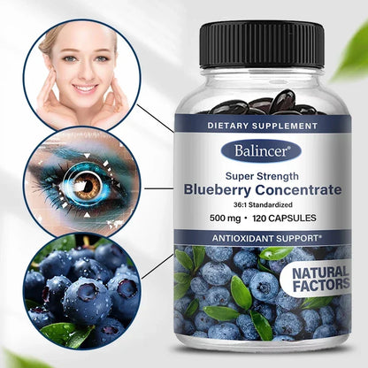 Blueberry Capsules 500mg – Antioxidant & Health Support ✅