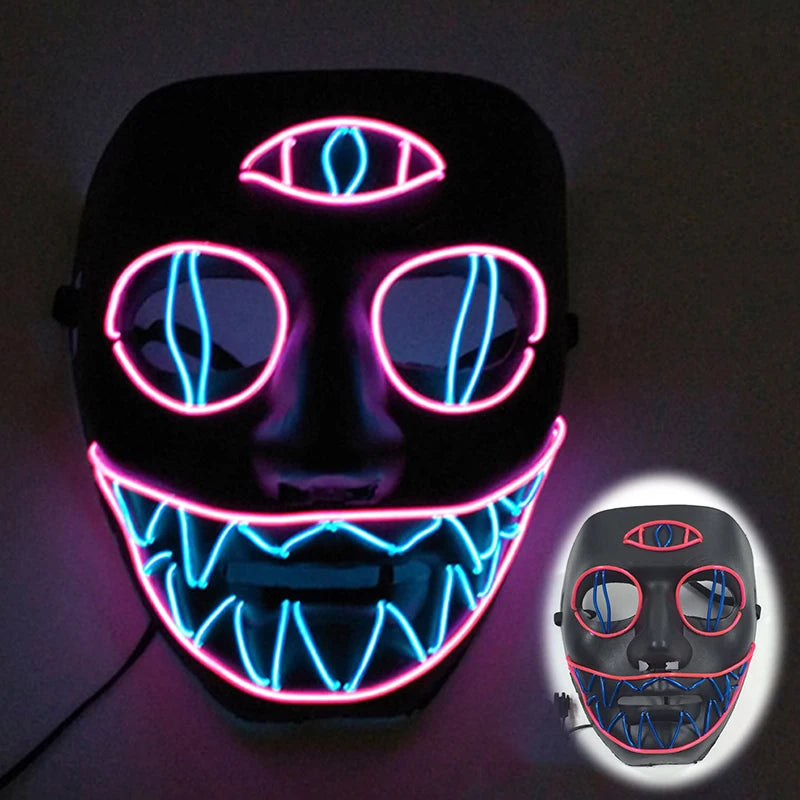 LED Purge Halloween Maska – Neon Svietiaca