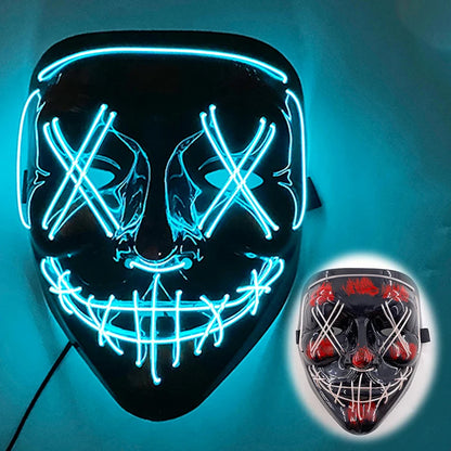 LED Purge Halloween Maska – Neon Svietiaca