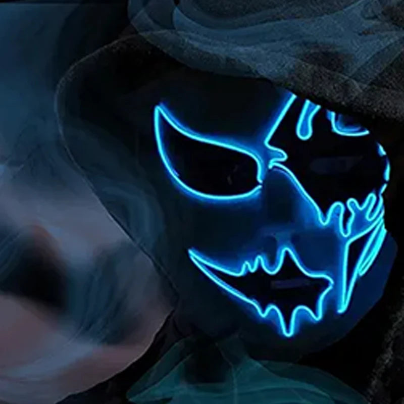 LED Purge Halloween Maska – Neon Svietiaca