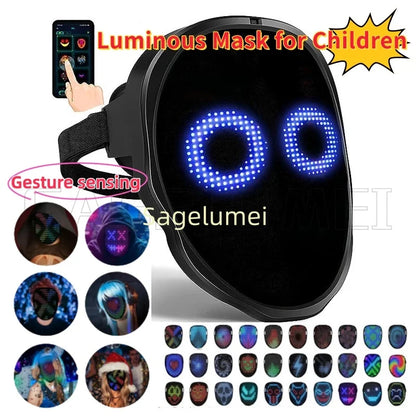 LED Maska s Rozpoznávaním Gest – Detská Svietiaca Maska