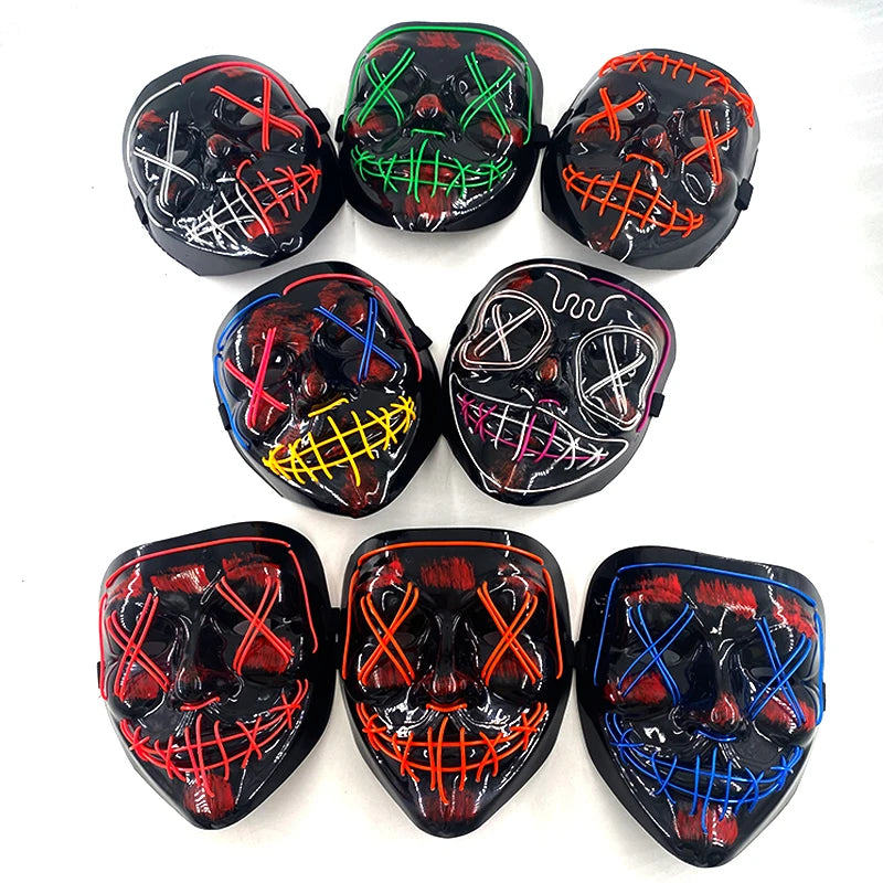 LED Purge Halloween Maska – Neon Svietiaca