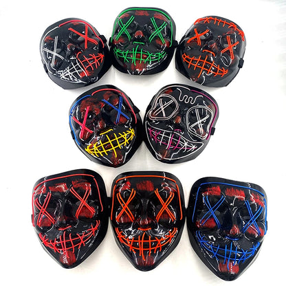 LED Purge Halloween Maska – Neon Svietiaca