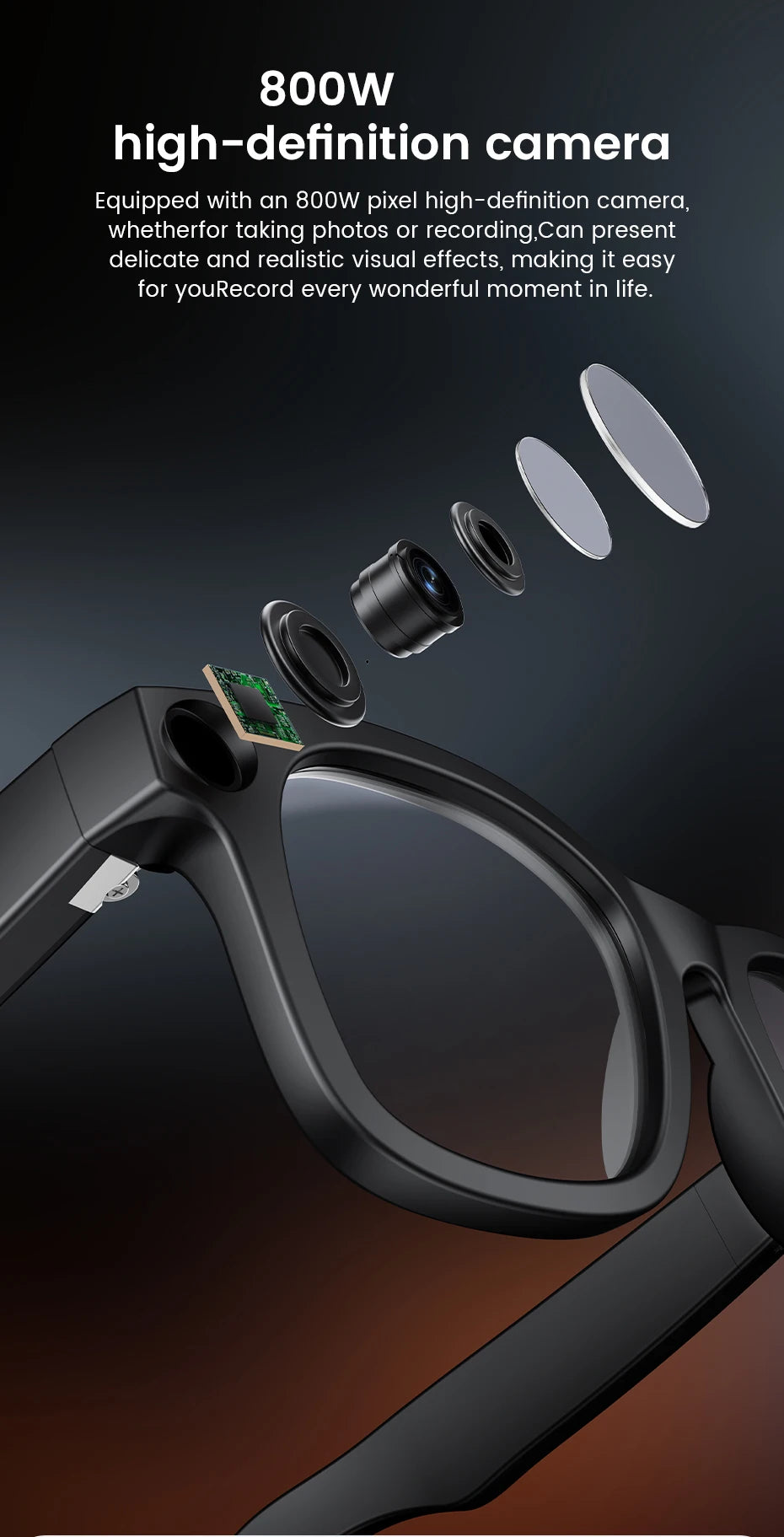 Inteligentné okuliare 2026 HD foto video OpenAI nahrávanie preklad dotykové fotochromatické šošovky Bluetooth hovory hudba multifunkčné okuliare