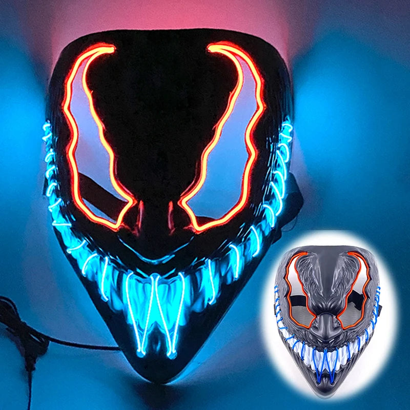 LED Purge Halloween Maska – Neon Svietiaca