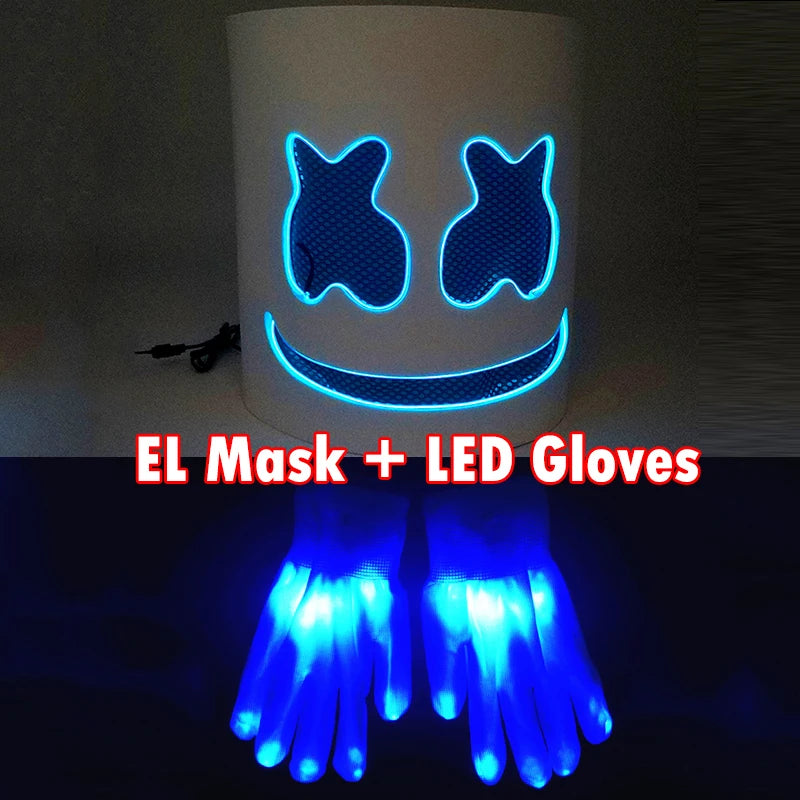 LED DJ Maska – Marshmello Štýl Helma