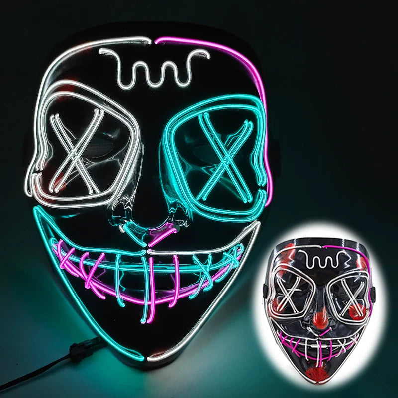 LED Purge Halloween Maska – Neon Svietiaca