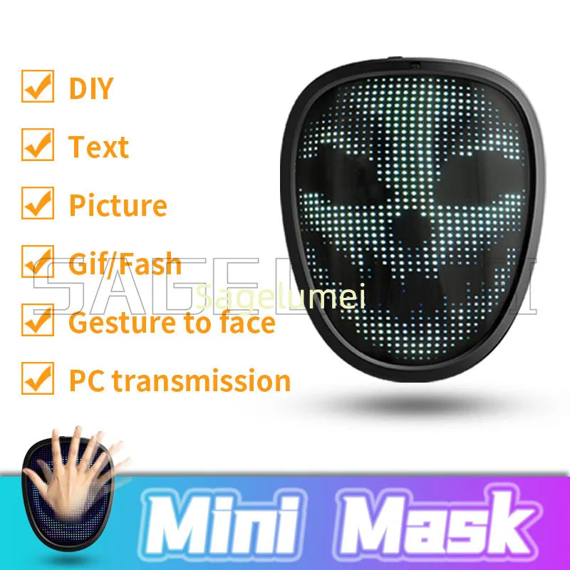 LED Maska s Rozpoznávaním Gest – Detská Svietiaca Maska