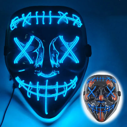 LED Purge Halloween Maska – Neon Svietiaca