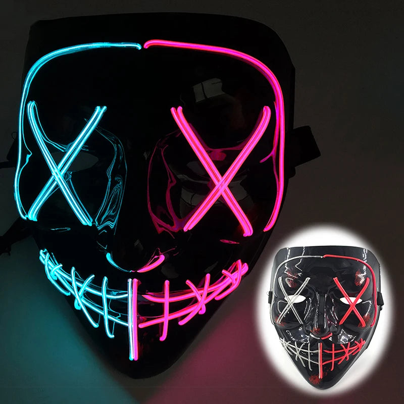 LED Purge Halloween Maska – Neon Svietiaca