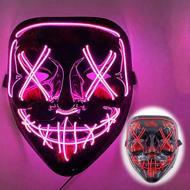 LED Purge Halloween Maska – Neon Svietiaca