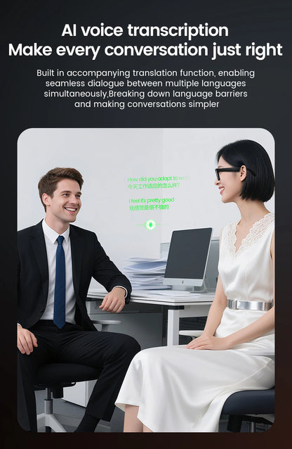 Inteligentné okuliare 2026 HD foto video OpenAI nahrávanie preklad dotykové fotochromatické šošovky Bluetooth hovory hudba multifunkčné okuliare