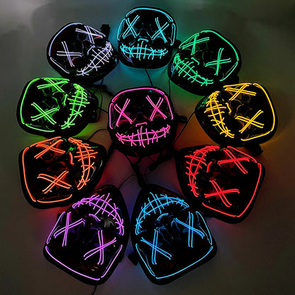 LED Purge Halloween Maska – Neon Svietiaca