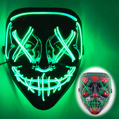 LED Purge Halloween Maska – Neon Svietiaca