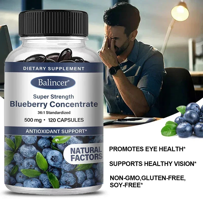 Blueberry Capsules 500mg – Antioxidant & Health Support ✅