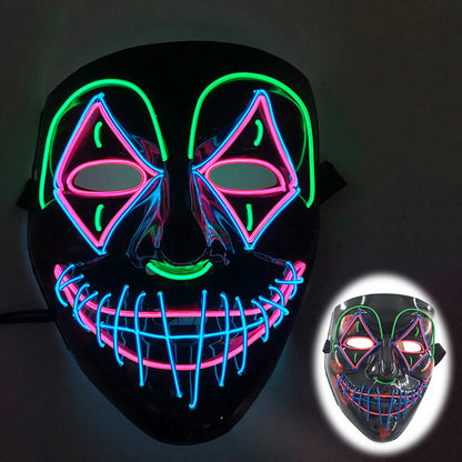 LED Purge Halloween Maska – Neon Svietiaca