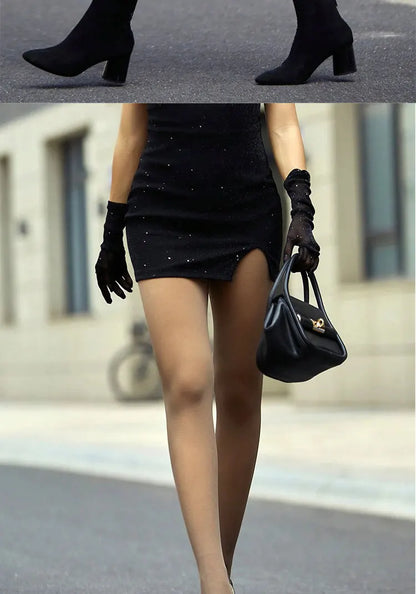 Dámske zateplené legíny s fleecom - Zimné termo pančuchy s nohavicami