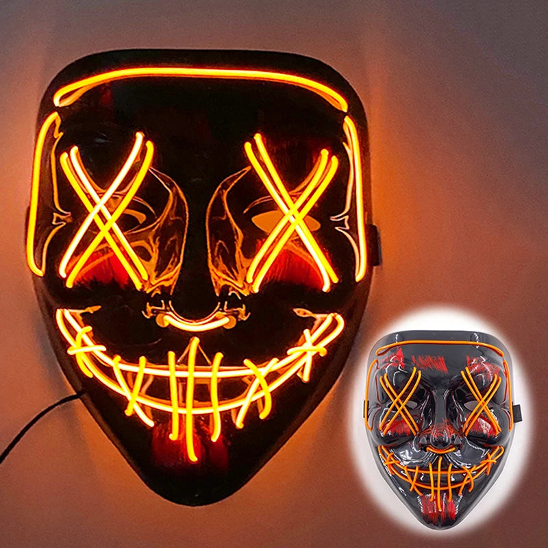 LED Purge Halloween Maska – Neon Svietiaca