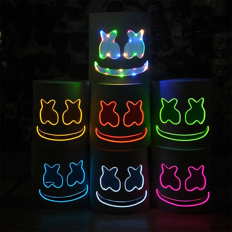 LED DJ Maska – Marshmello Štýl Helma