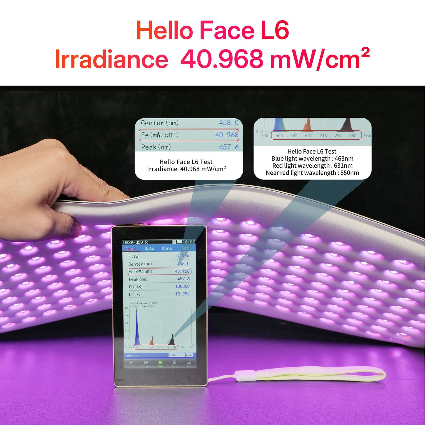 Hello Face L6 LED Maska – 630nm / 850nm Červená Svetelná Terapia