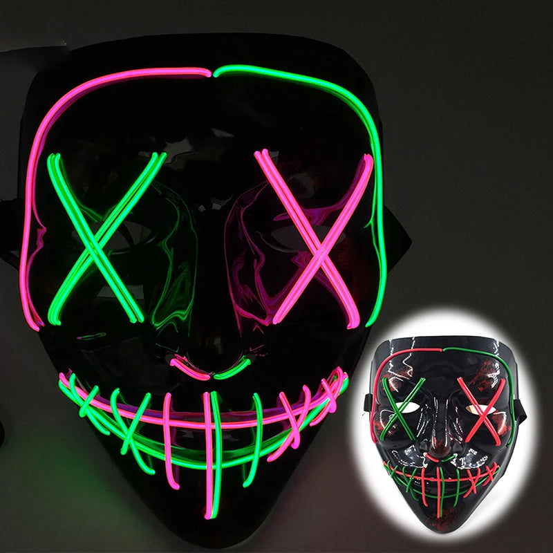 LED Purge Halloween Maska – Neon Svietiaca