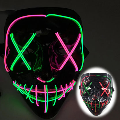 LED Purge Halloween Maska – Neon Svietiaca