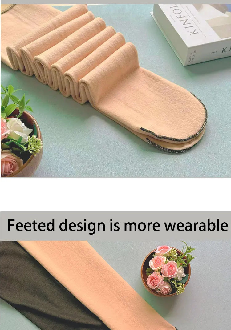 Dámske zateplené legíny s fleecom - Zimné termo pančuchy s nohavicami