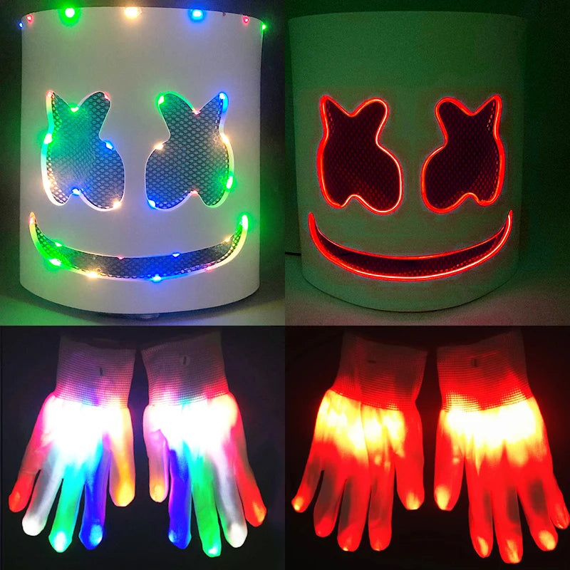LED DJ Maska – Marshmello Štýl Helma