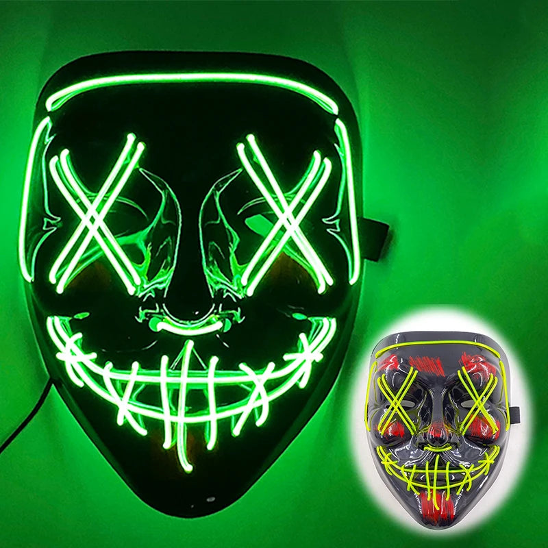LED Purge Halloween Maska – Neon Svietiaca