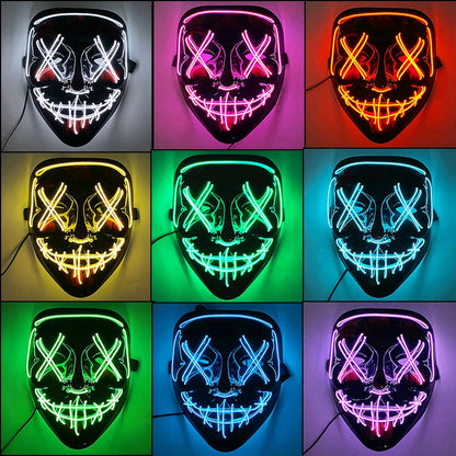 LED Purge Halloween Maska – Neon Svietiaca