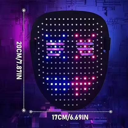 LED Maska s Rozpoznávaním Gest – Halloween Cosplay