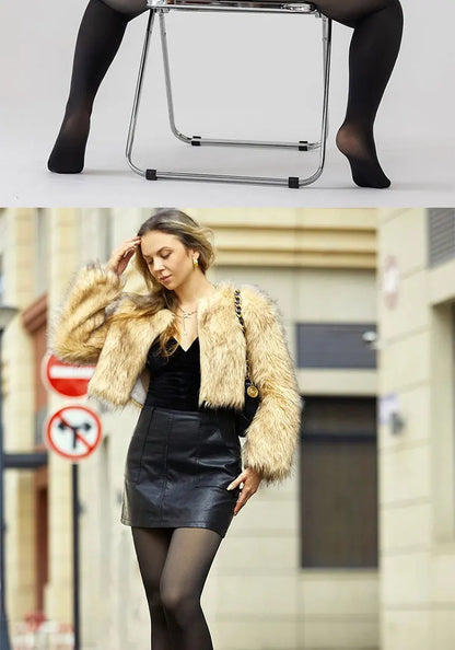 Dámske zateplené legíny s fleecom - Zimné termo pančuchy s nohavicami