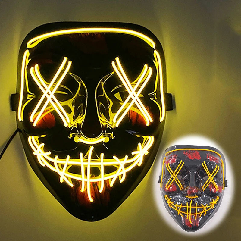 LED Purge Halloween Maska – Neon Svietiaca