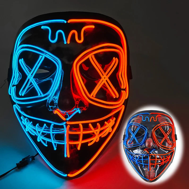 LED Purge Halloween Maska – Neon Svietiaca