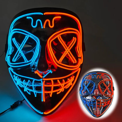 LED Purge Halloween Maska – Neon Svietiaca