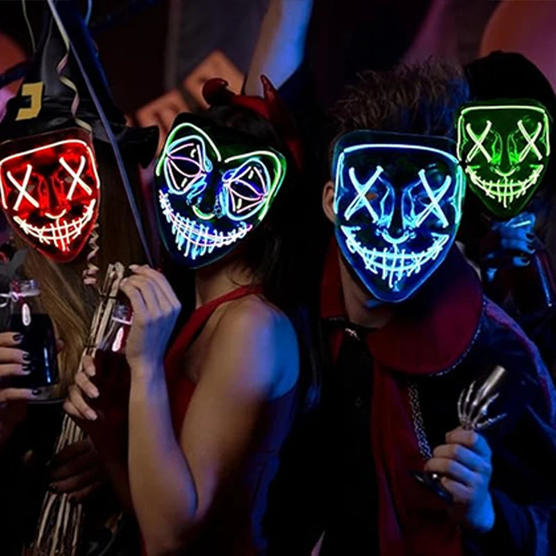 LED Purge Halloween Maska – Neon Svietiaca