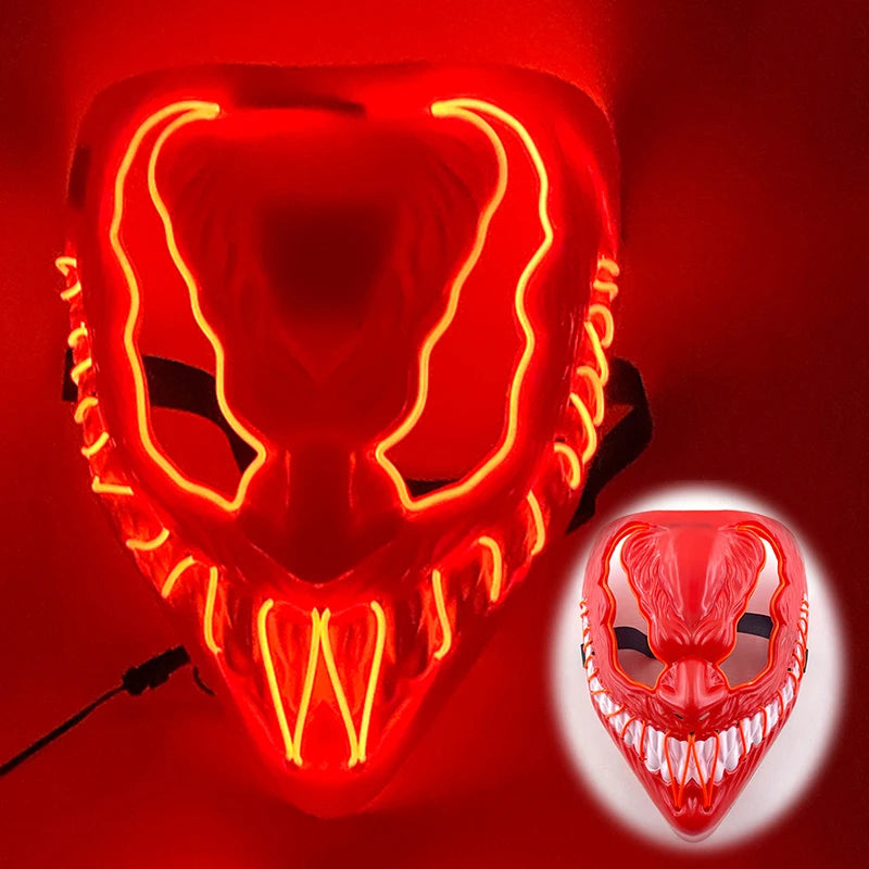 LED Purge Halloween Maska – Neon Svietiaca