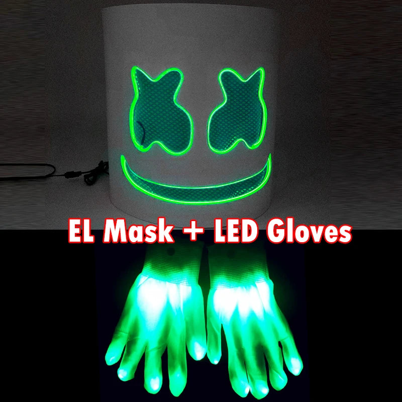 LED DJ Maska – Marshmello Štýl Helma