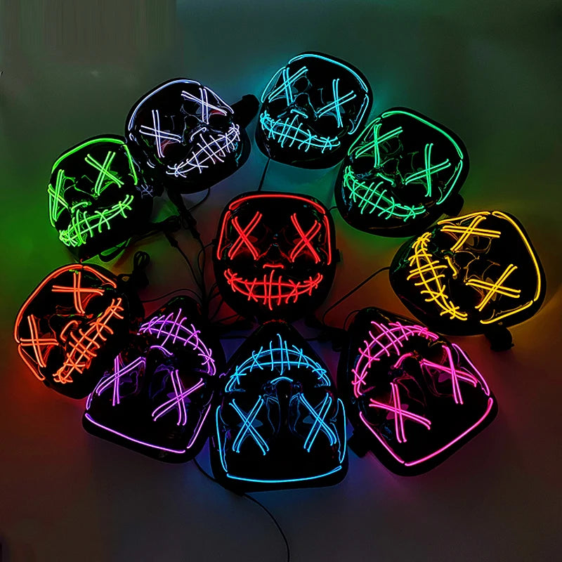 LED Purge Halloween Maska – Neon Svietiaca