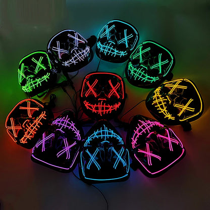 LED Purge Halloween Maska – Neon Svietiaca